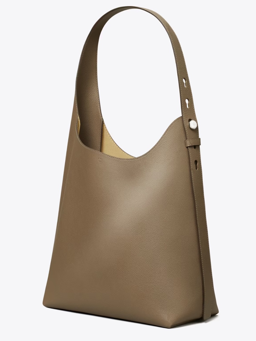 Tory Burch GRAY Leather Romy Hobo Shoulder Bag Large NWT